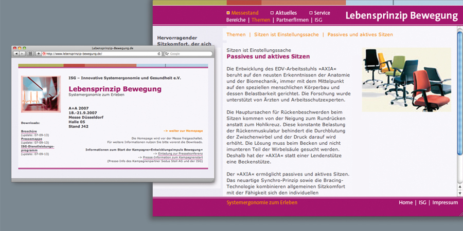 ISG-Website zur A+A 2007